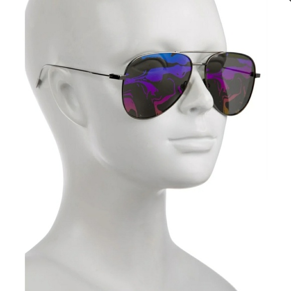 Saint Laurent Mirrored Titanium Sunglasses - Picture 6 of 6